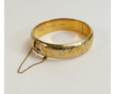 Silver excalibur gilt bangle,33.7g. 