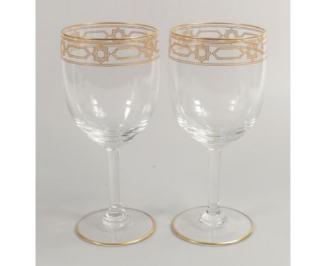 De Lamerie Fine Bone China heavily gilded Wine Glass  , specially made high end quality item, Made in England, height 17.5cm(