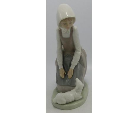 Nao Girl with Lamb, height 21cm 