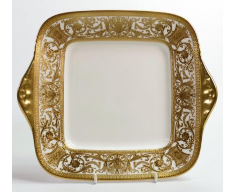 De Lamerie Fine Bone China Gold on White Handled Sandwich Plate  , specially made high end quality item, length 27cm 
