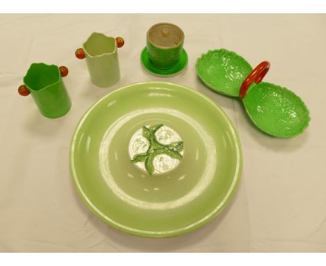 A collection of Carltonware assorted tomato patterned pots, large green serving dish etc (a/f) 