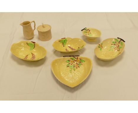 A collection of Carltonware Australian &amp; Roddy patterned items to include  leaf shaped bowls, preserve pots, fish pattern