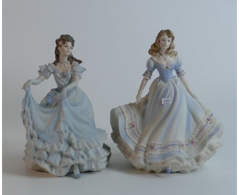 Coalport Lady Matt Figures Meg &amp; First Love(2) 