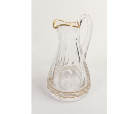 De Lamerie Fine Bone China heavily gilded Glass Crystal jug, specially made high end quality item, Made in England, height 22
