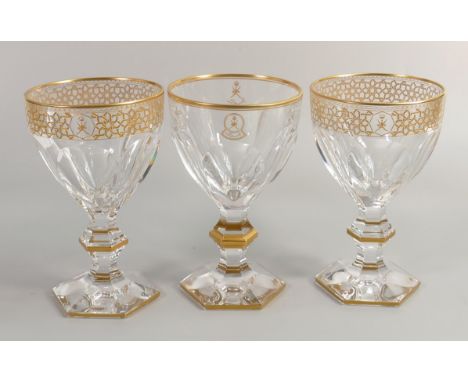 De Lamerie Fine Bone China heavily gilded Goblets all with Bahrain Motif  , specially made high end quality item, Made in Eng