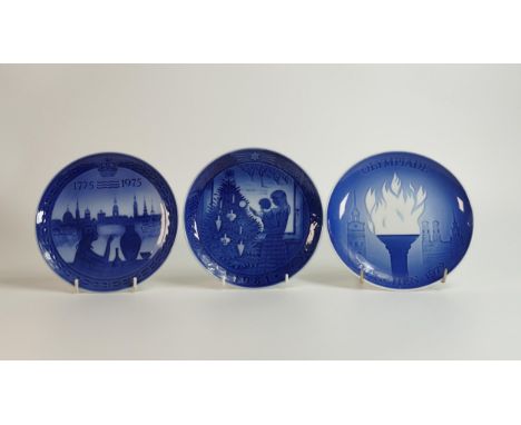 Royal Copenhagen plate commemorating the Bicentenary 1775-1975 together with a plate for the Olmpiade Munchen 1972 ( first is