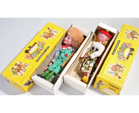 Two vintage boxed Pelham Puppets, (2)