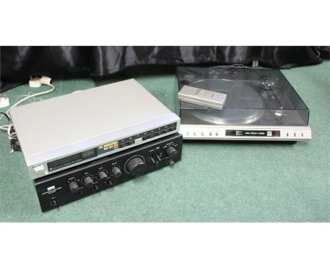 Sansui integrated amplifier together with aSony amplifier and Fisher turntable (3)