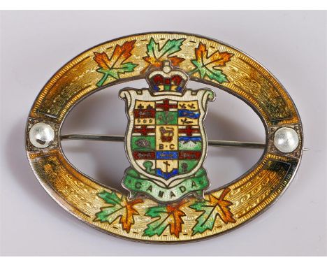 Sterling Silver and enamel Canada brooch by Richard Helmsley brooch marked PAT 1909