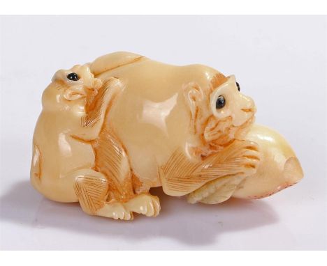 Netsuke, as Monkeys, signed