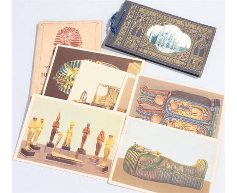 A set of 10 vintage postcards of Tut-Ankh-Amuns Treasures, together with postcards of Milan, (2)