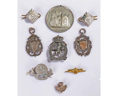 A silver cricket medal, Birmingham 1905, maker William Adams Ltd, together with another silver cricket medal, Birmingham 1904