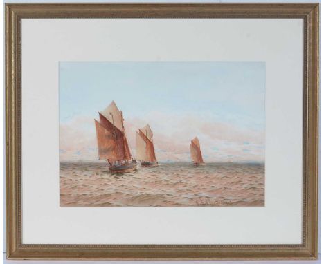 William Thomas Nicholas Boyce - Seascape, signed and dated 1908, watercolour, 35.5 x 50.5cms, in a gilt frame.
