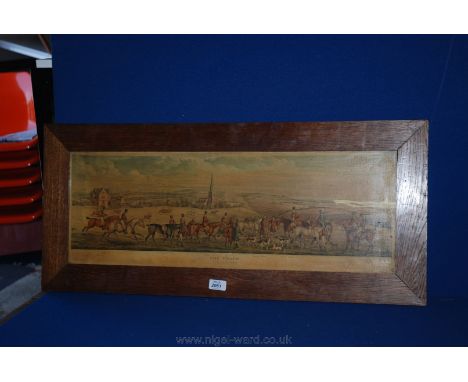 ''The Death - View of Kettlebury'', an original Print by T. Sutherland dated 1824 , after Henry Alken, in early Oak frame. 28