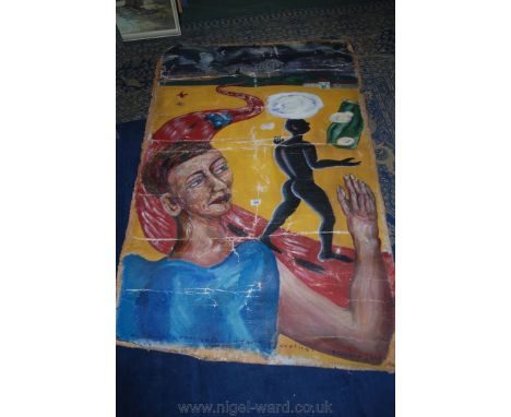 R. Shepherd: 'The Liberal Conscience/ Dreams of Exotica', 1995, a very large Oil on canvas, signed and dated, 54'' x 35''.