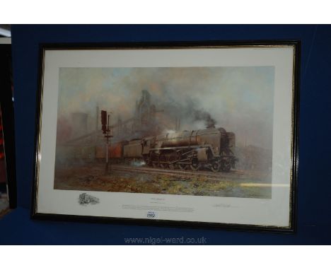 A Print of train entitled 'Heavy Freight' after David Shepard