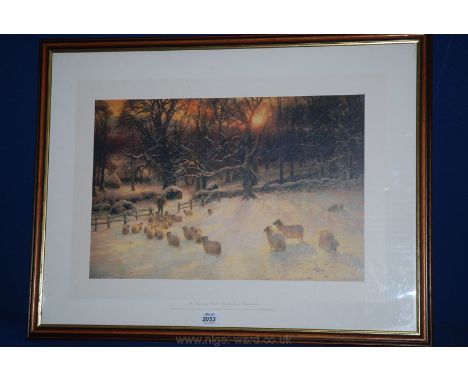 A large framed Print 'The Shortening Winters day' by Joseph Farquharison, 24 1/4'' x 18''.