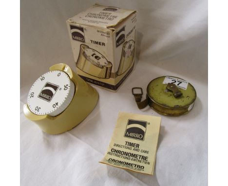 Retro American timer with original box & antique tape measure