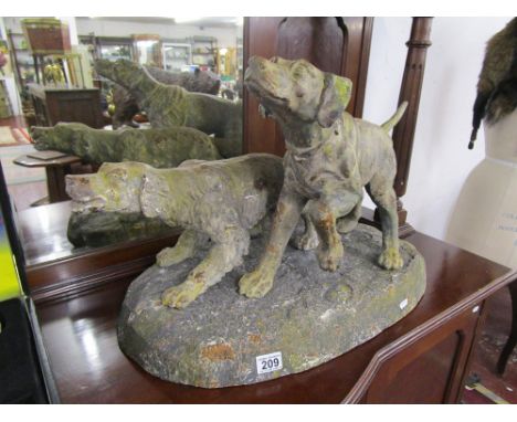 Hunting dog figures on base.Approx height: 44cm