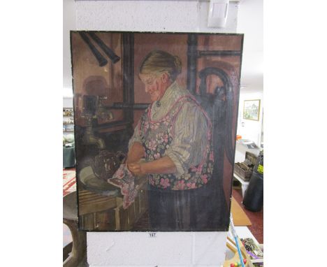Portrait oil on canvas - Old lady