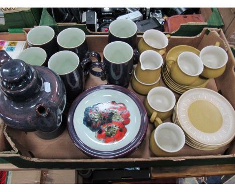 Denby 'Falstaff' Table Pottery of Twelve Pieces Including a Coffee Pot, plus 'Ode' tableware of twenty pieces:- One Box.