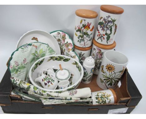 Portmeirion Susan Williams Ellis Oranges &amp; Lemons Fruit Bowl, Botanic Garden flan dish, storage jars, University of Oxfor