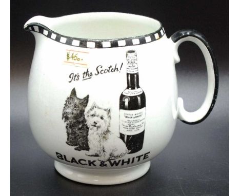 Shelley Black &amp; White scotch whisky  jug height 12.5cm approx