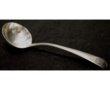 George III sterling silver sauce ladle London 1791, makers George Smith &amp; William Fearn, crested, (weight 46grams approx)