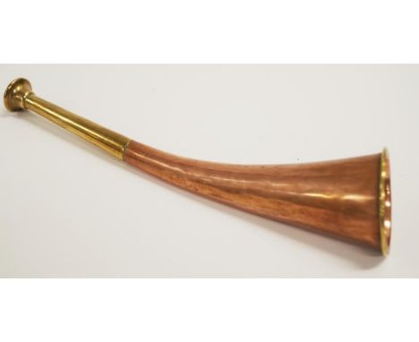 Vintage copper and brass hunting horn 28cm length