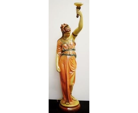 Art Deco Liberty lamp glass shade non extant, approx height 115cm