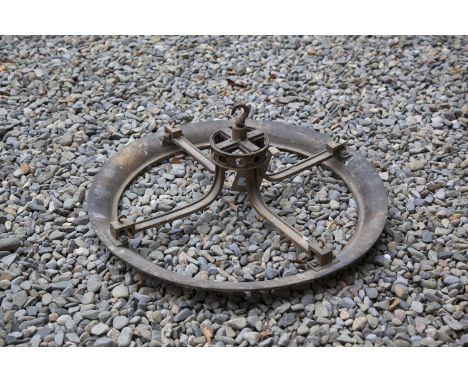 A 19TH CENTURY ORMOLU MOUNTED CIRCULAR CEILING LIGHT. 106 x 132cm