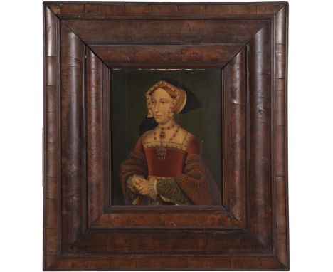 AFTER HOLBEIN Portrait of a Lady, Half LengthOil on panel, 33 x 27cmIn a maple frame
