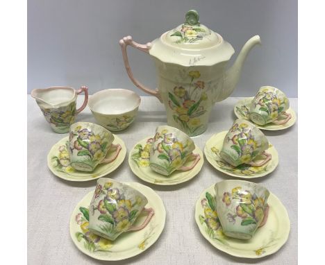 Old Royal Bone China coffee service comprising of a coffee pot, six cups and saucers, milk jug and sugar basin, all in good c