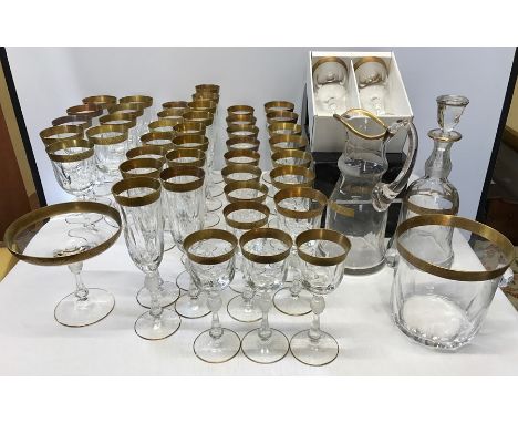 Fifty two piece Lord Wine suite Bohemia crystal including decanter, jug and ice bucket and bon bon dish.
