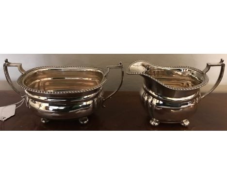 Silver jug and sugar basin Birmingham 1933 Adie Brothers 434.6g 