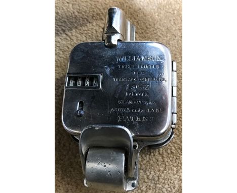 Williamson ticket printer for Tramway's and Omnibus, serial no 13652.