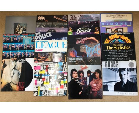 Collection of LP records 1970/80s era inc The Police, Bowie, Rolling Stones, Siouxsie and the Banshees, Talking Heads, Cockne