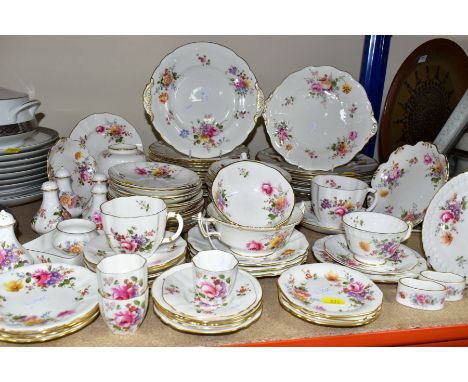 AN EIGHTY SEVEN PIECE ROYAL CROWN DERBY 'DERBY POSIES' PART DINNER SET, with red, green and black backstamps, shapes and styl