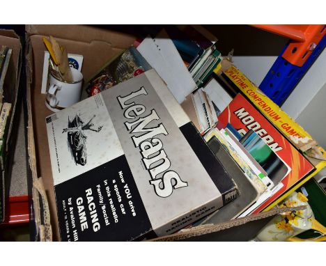 A BOX OF AUTOMOBILA, racing and motoring programmes and ephemera, to include an Avalon Hill Le Mans racing game, a Prince Wil