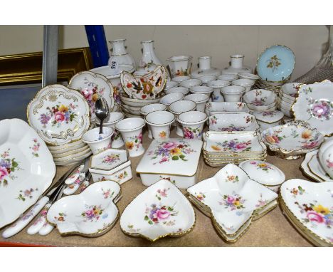 A QUANTITY OF ROYAL CROWN DERBY 'DERBY POSIES' GIFTWARES, with some other patterns, backstamps vary, approximately eighty pie