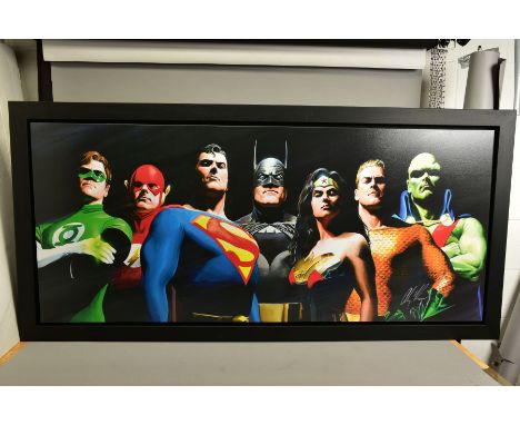 ALEX ROSS FOR DC COMICS (AMERICAN CONTEMPORARY) 'ORIGINAL SEVEN',  portraits of Green Lantern, Flash, Superman, Batman, Wonde