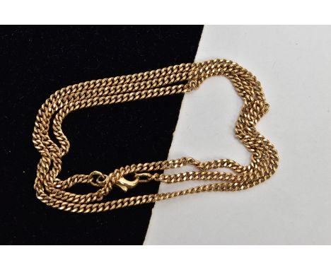 A 9CT GOLD CURB LINK CHAIN, fitted with a lobster claw clasp, hallmarked 9ct Birmingham, length 470mm, approximate gross weig