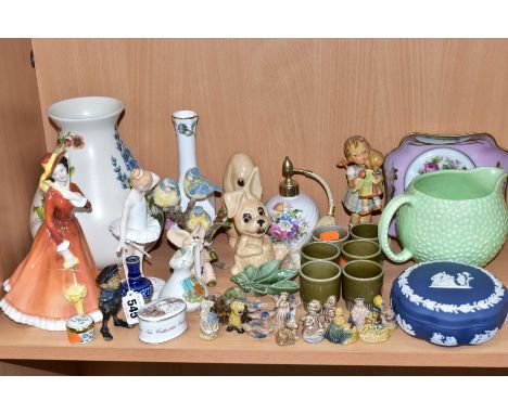 A GROUP OF CERAMIC AND OTHER ORNAMENTS, to include a Royal Doulton Little Ballerina HN3395 figurine, marked 1992 First Year o