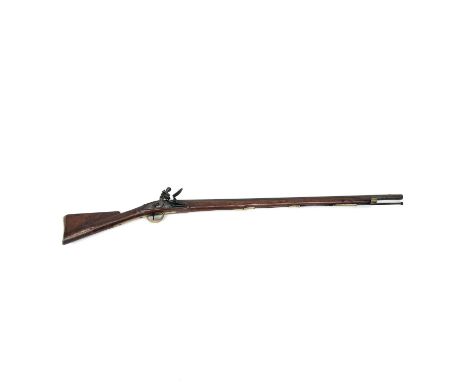 A Brown Bess flintlock musket, early 19th century, with a 39" barrel, the lock stamped Tower and a crowned GR, the butt stamp
