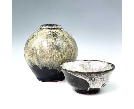 Trevor Corser (1938-2015), for Leach pottery, a brown and grey glazed spherical vase, impressed seal mark, height 18.5cm, tog