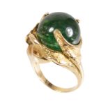 Designer-Ring, GG 750/000, sig. JULIA PLANA, hoch geschliffener Turmalin ca. 28,0 ct (D = 16,3 ...