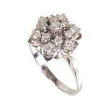 Ring, WG 585/000, 7 Brillanten ca. 0,35 ct w-si, 6 Stck. 8/8-kant Diamanten weiß, RW ca. 53,5