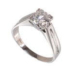 Ring Solitär KLASSIKER, WG 585/000, 1 Brillant ca. 1,0 ct tw/w-vsi (D = 6,6 mm, H = 3,9 mm), ...