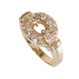 Ring, GG 585/000, Schauseite mit 18 Brillanten ca. 0,33 ct w/si, RW ca. 58,5, total 5,5 g