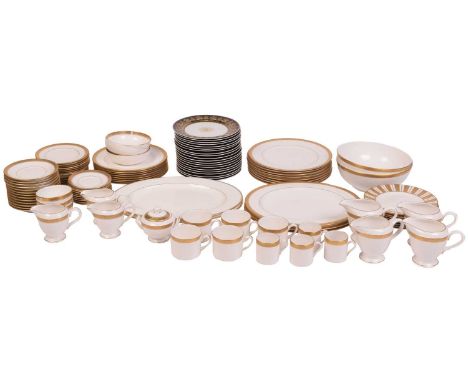 A Royal Worcester ‘Davenham’ pattern part dinner service, five place setting with extras, comprising coffee cups and saucers,